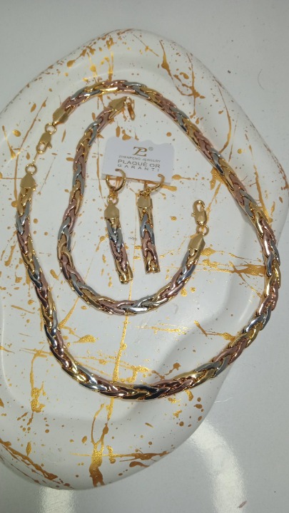 Parure plaque or garantie 3pcs , MA Shine Dz